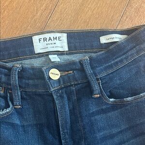 Frame Denim Women's Le High Straight Jeans - Dark Blue